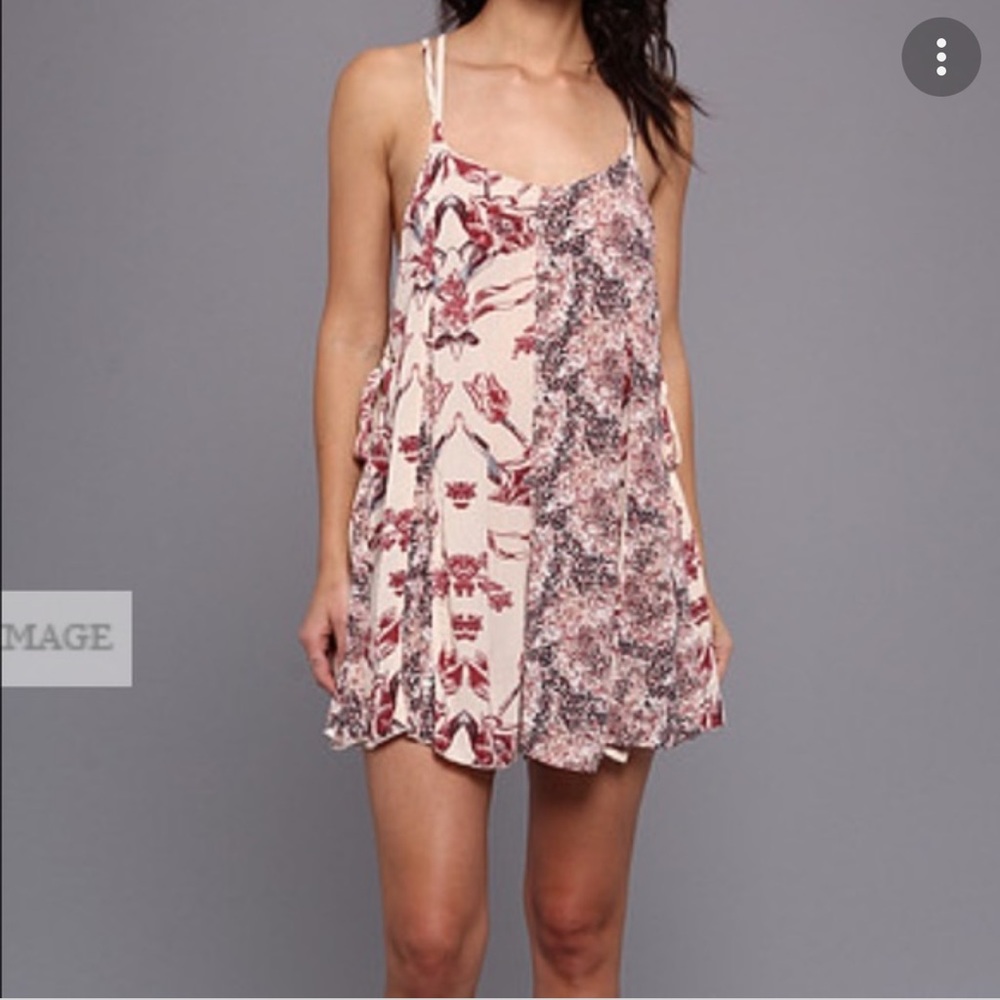 Sleeveless Floral Print Romper in Blush and Burgundy